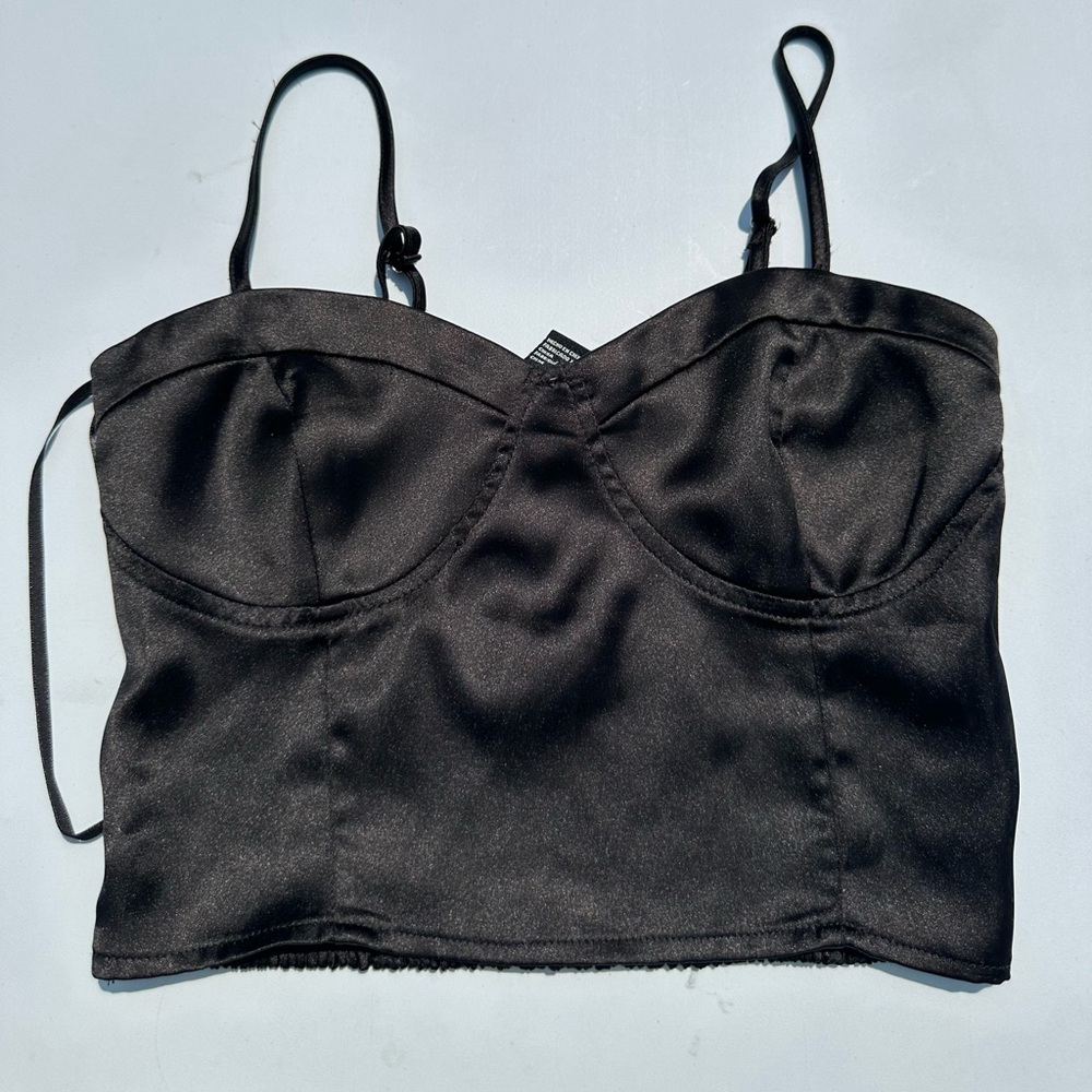 Forever 21 Black Satin S Top